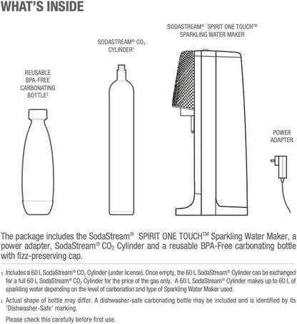 Sodastream Spirit One Touch White Sparkling Water Maker 3.5kg