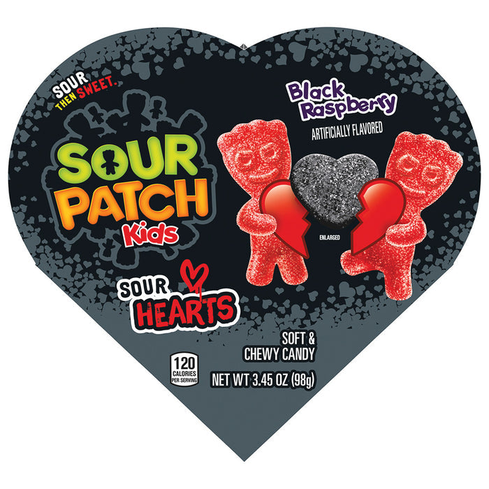 Sour Patch Kids Black Hearts Gummy Candy Heart Box - 6 Count