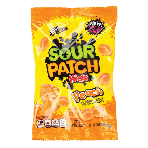 Sour Patch Kids Peach Peg Bag Gummy Candy - 12 Count
