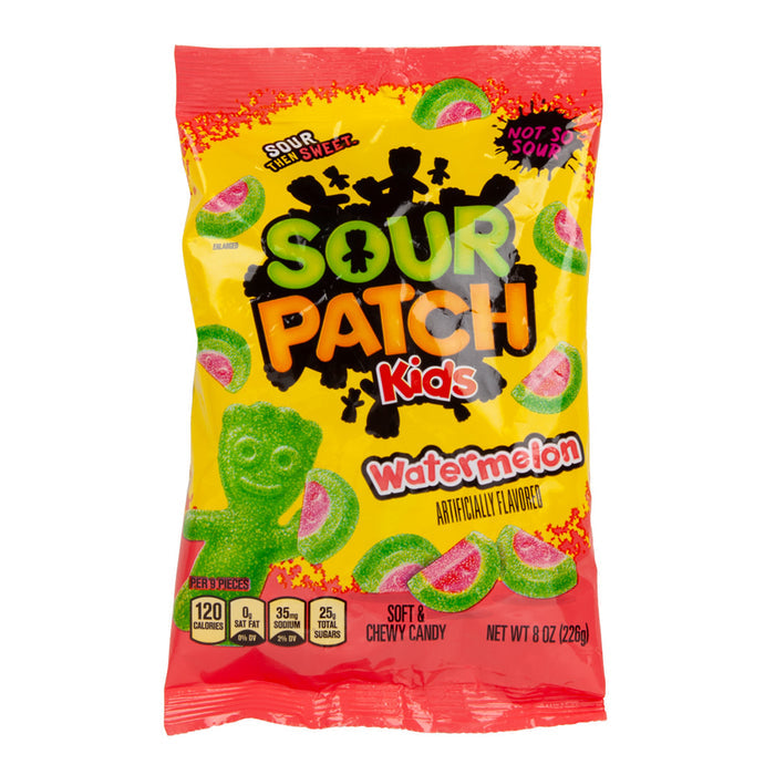 Sour Patch Kids Watermelon Gummy Candy Peg Bag - 12 Count