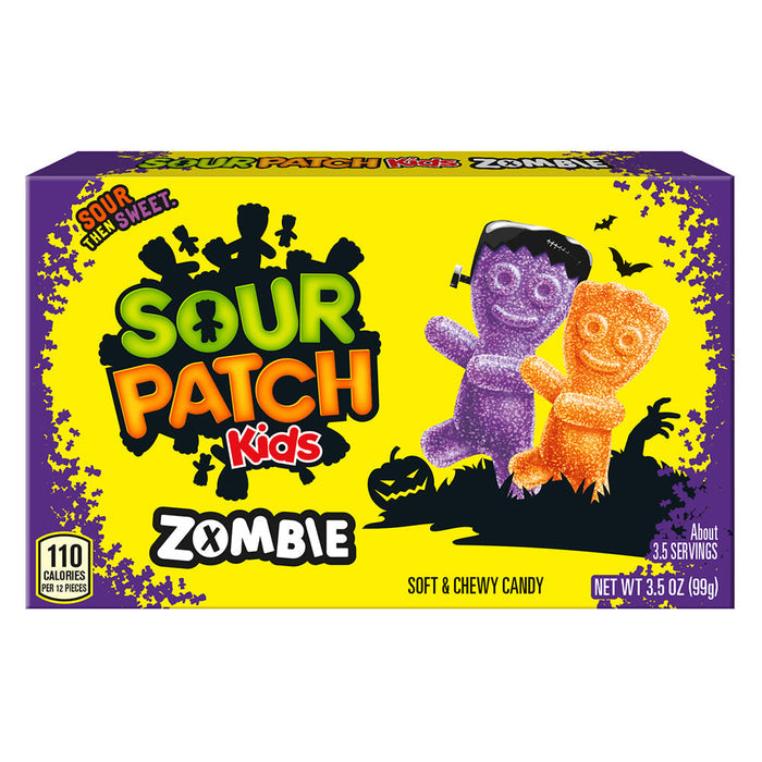 Sour Patch Kids Zombie Kids Sour Gummy Candy Theater Box - 12 Count