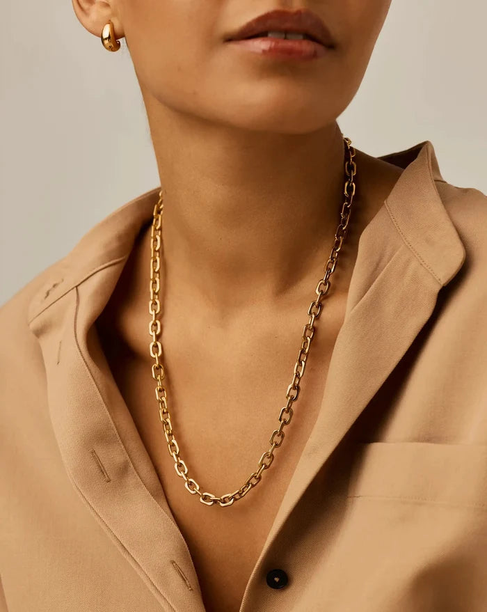 Square Paperclip Chain Necklace | 18k Gold Plated Necklaces Missoma