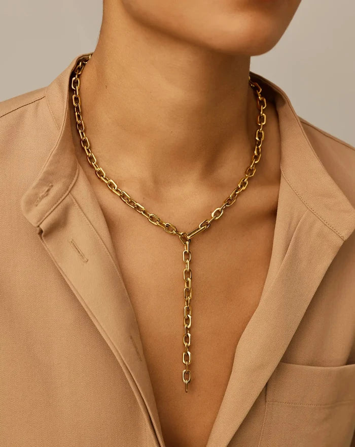 Square Paperclip Chain Necklace | 18k Gold Plated Necklaces Missoma