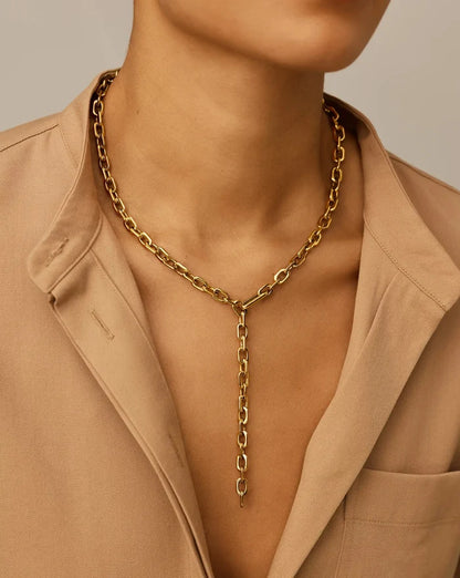 Square Paperclip Chain Necklace | 18k Gold Plated Necklaces Missoma
