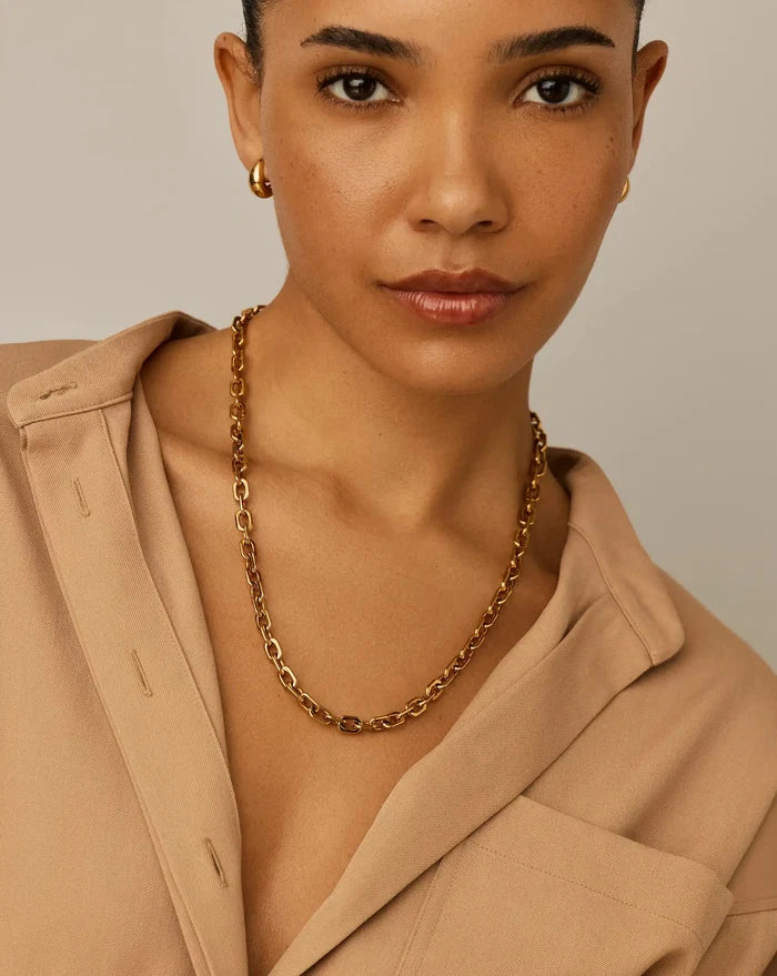 Square Paperclip Chain Necklace | 18k Gold Plated Necklaces Missoma