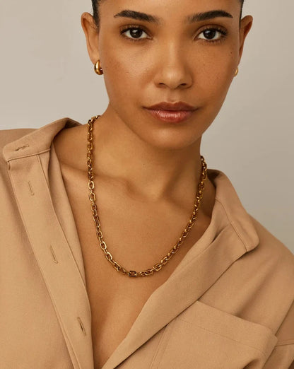 Square Paperclip Chain Necklace | 18k Gold Plated Necklaces Missoma