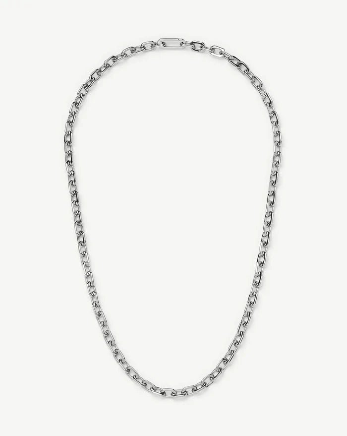 Square Paperclip Chain Necklace | Platinum Plated Necklaces Missoma