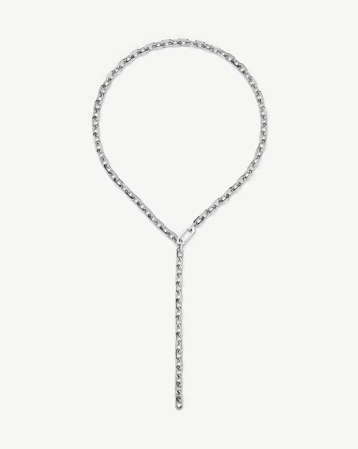 Square Paperclip Chain Necklace | Platinum Plated Necklaces Missoma