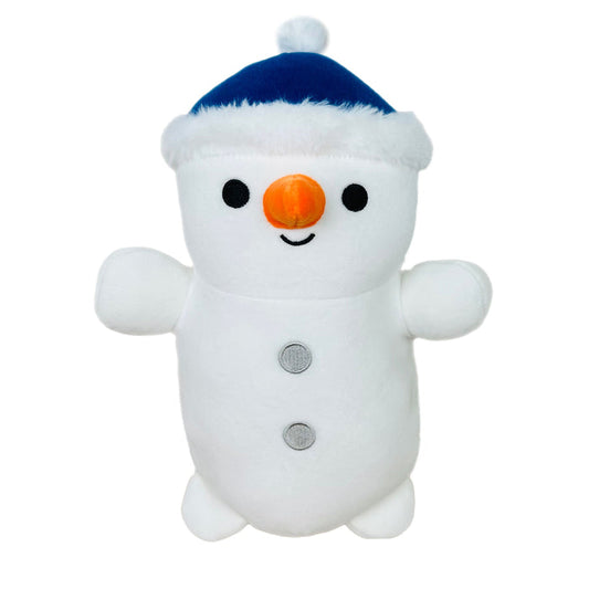 Squishmallow 10 Inch Manny the Snowman with Blue Hat Christmas Hug Mees Plush Toy