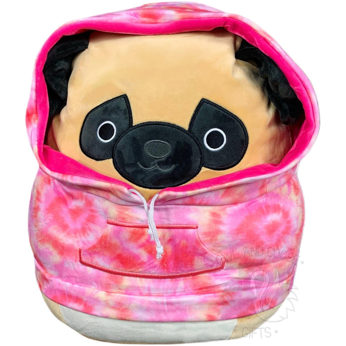 Squishmallow 12 Inch Prince the Pug Hoodie Squad Plush Toy - Owl & Goose Gifts