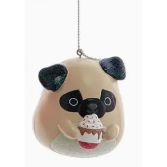 Squishmallow 3" Character Ornament - PRINCE THE PUG