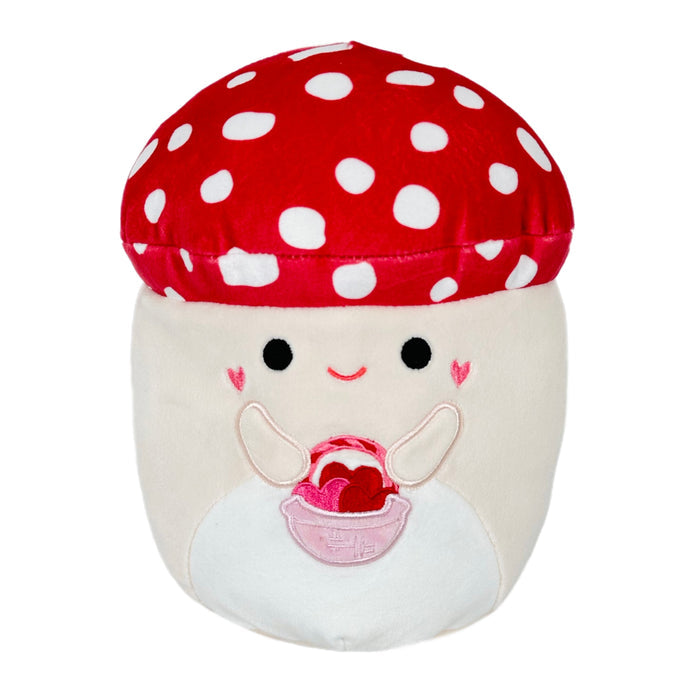 Squishmallow 8 Inch Malcolm the Mushroom with Basket of Hearts Valentine Plush Toy
