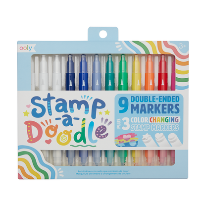 OOLY view of Stamp-A-Doodle Double-Ended Markers in package