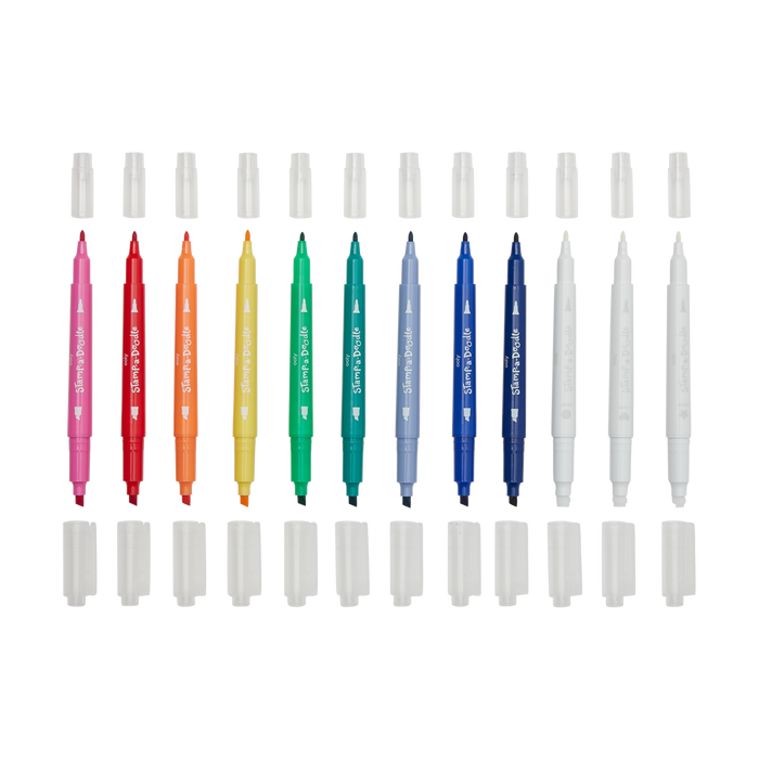 OOLY view of Stamp-A-Doodle Double-Ended Markers without caps on