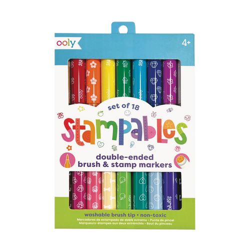 Stampables Double-Ended Stamp & Brush Markers front of packaging