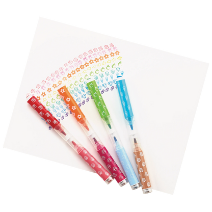 Stampables Double-Ended Stamp & Brush Markers stamp swatches and markers on white paper