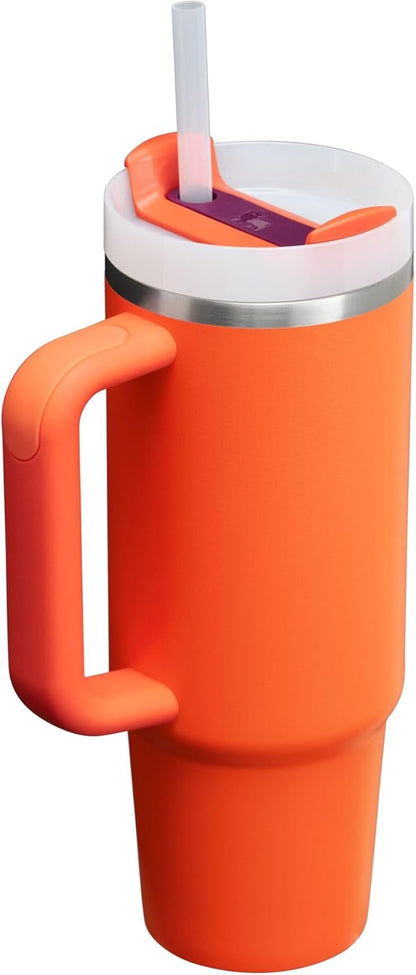 Stanley Quencher H2.0 FlowState Stainless Steel Vacuum Insulated Tumbler With Lid And Straw Tigerlily Plum 30oz