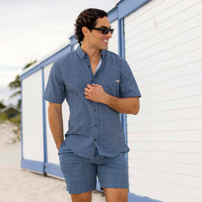 RSVLTS RSVLTS Short Sleeve Shirt Static – Stretch Seersucker Short Sleeve Shirt Static – Stretch Seersucker Short Sleeve Shirt