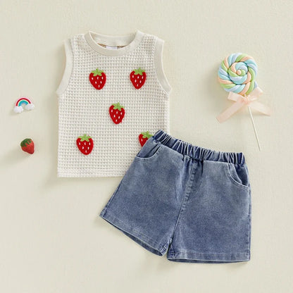 STRAWBERRY Denim Shorts Outfit