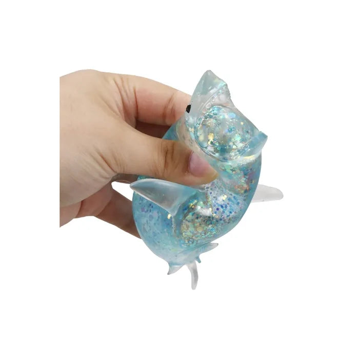 Sugar Gel Squishy 7 Inch Shark Maltose Filled Sensory Toy - Assorted