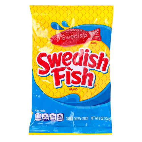 Swedish Fish Red Gummy Candy Peg Bag - 12 Count