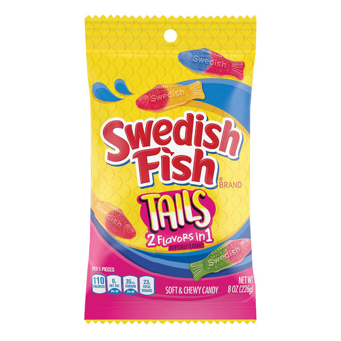 Swedish Fish Tails Soft and Chewy Candy Peg Bag - 12 Count