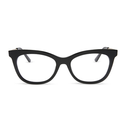 diff eyewear featuring the sylvia cat eye prescription glasses with a black frame front view