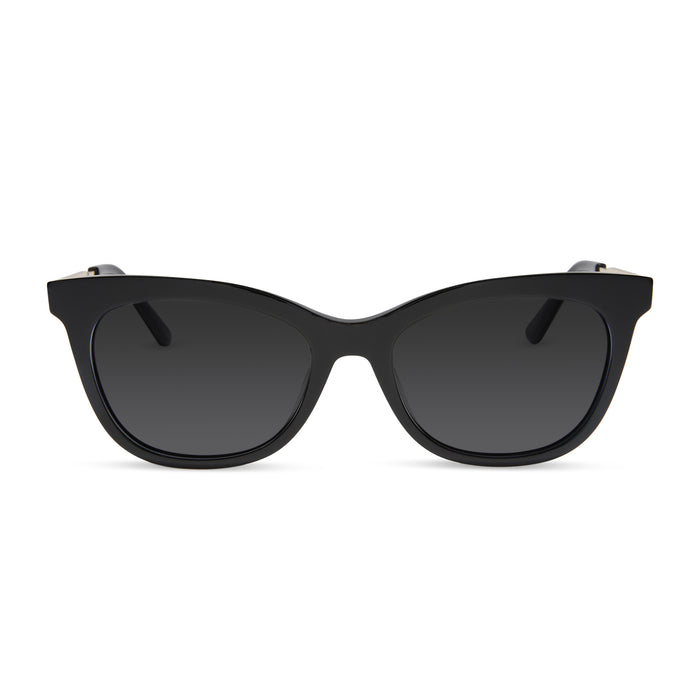 diff eyewear featuring the sylvia cat eye prescription sunglasses with a black frame front view