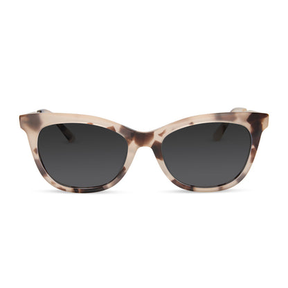 diff eyewear featuring the sylvia cat eye prescription sunglasses with a cream tortoise frame front view