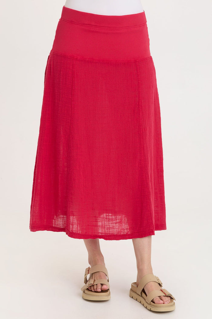 Wearables Tani Gauze Slim-to-Flare Skirt