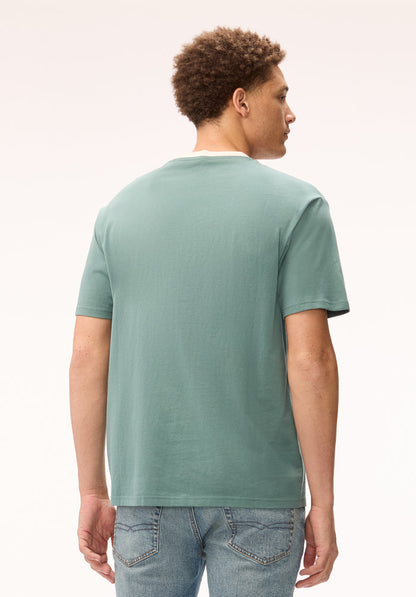 Buffalo Men T-Shirts Blue Knit Tees Short Sleeve Graphic Print