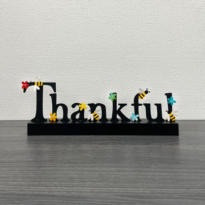 Thankful Magnetic Word w/ Wood Base