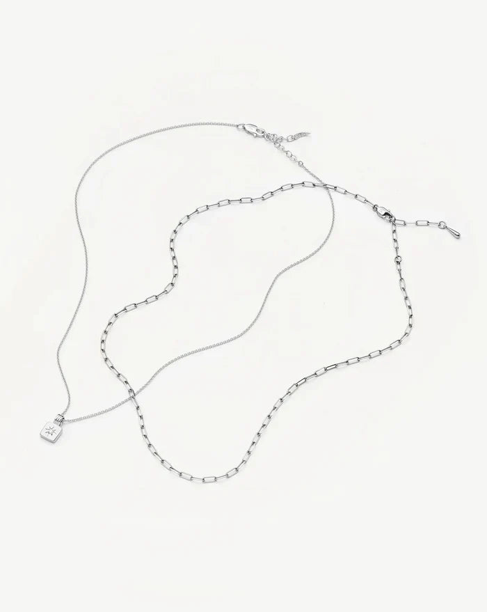 The Effortless Necklace Set | Platinum Plated Necklaces Missoma