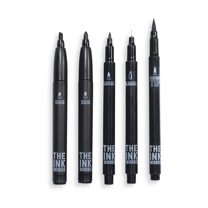 OOLY INK WORKS MARKER SHOWCASING 5 SIZE TIPS