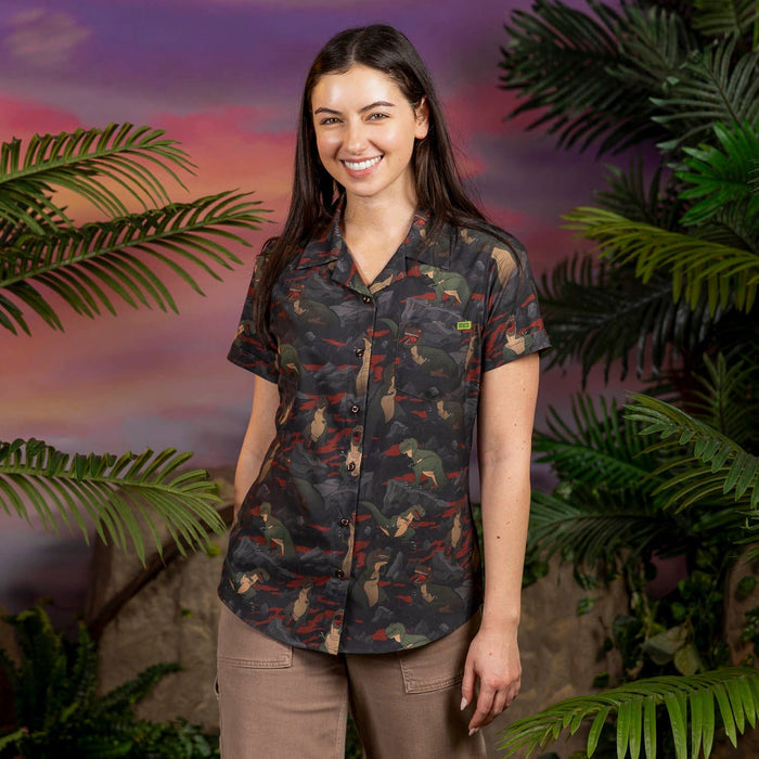 RSVLTS The Land Before Time Women's Short Sleeve Shirt The Land Before Time "The Valley of Teeth" – Women's KUNUFLEX Short Sleeve Shirt The Land Before Time "The Valley of Teeth" – Women's KUNUFLEX Short Sleeve Shirt