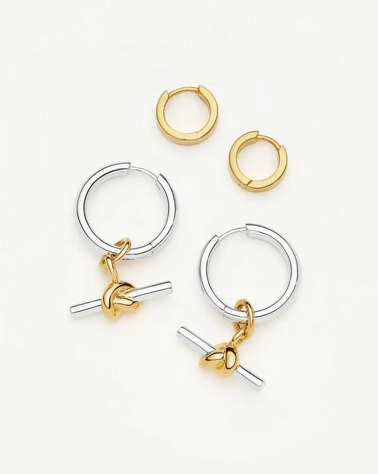 The T-Bar Earring Set | 18k Gold Plated, Silver Plating on Brass Earrings Set Missoma