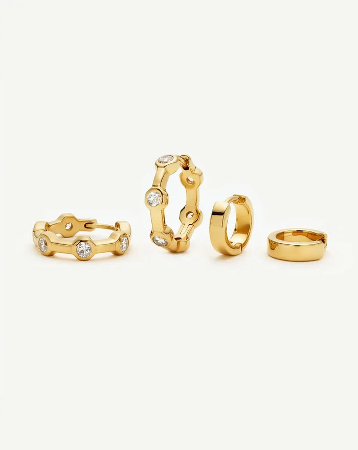 The Tennis Hoop Set | 18k Gold Plated/Cubic Zirconia Earrings Set Missoma