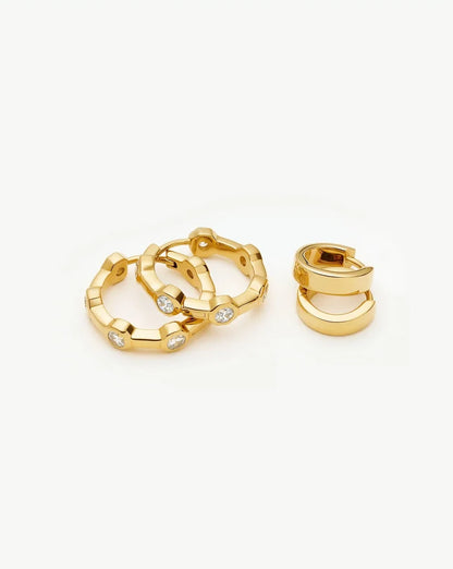 The Tennis Hoop Set | 18k Gold Plated/Cubic Zirconia Earrings Set Missoma