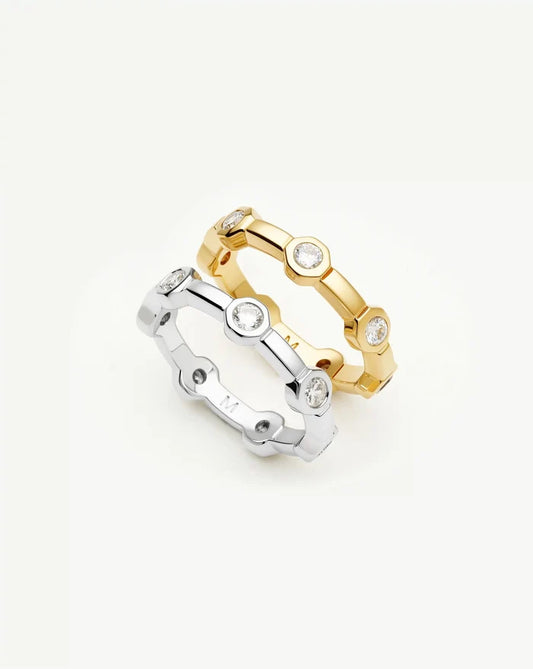The Tennis Stacking Ring Set | 18k Gold Plated, Silver Plated Rings Set Missoma
