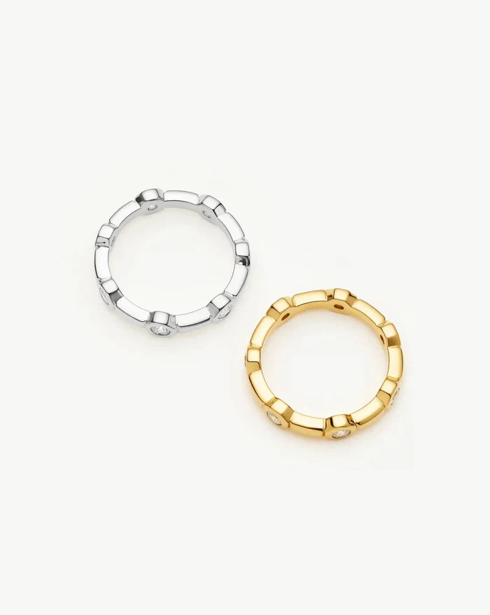 The Tennis Stacking Ring Set | 18k Gold Plated, Silver Plated Rings Set Missoma