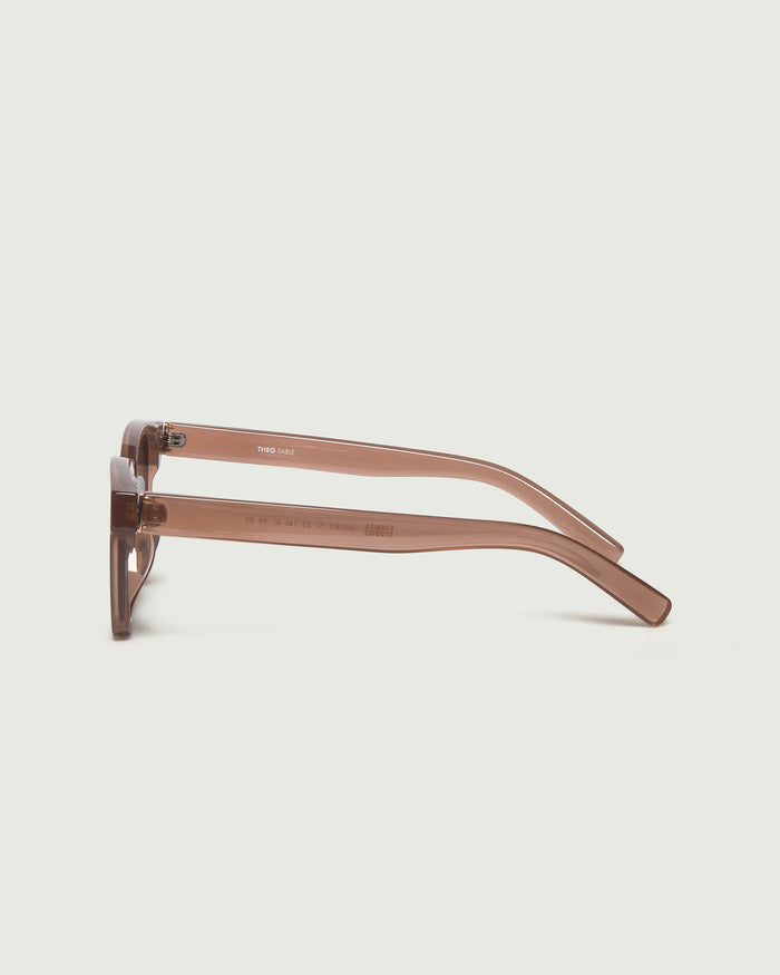 Sable::Theo Sunglasses square brown plastic side