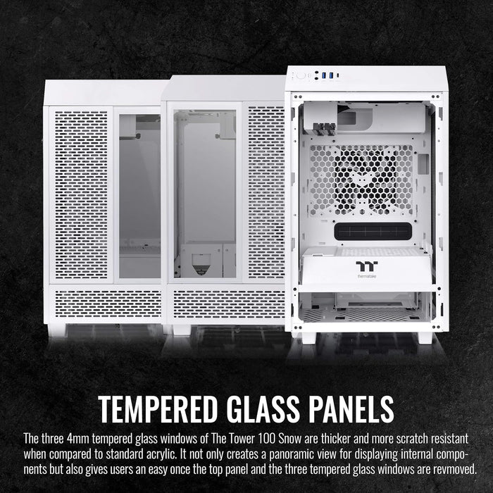 Thermaltake Tower 100 Snow Edition Tempered Glass Mini Tower Computer Chassis For Mini ITX