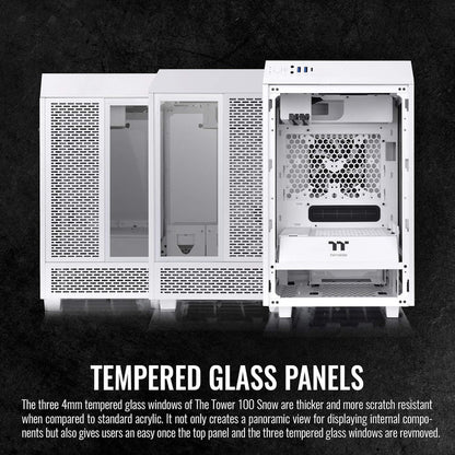 Thermaltake Tower 100 Snow Edition Tempered Glass Mini Tower Computer Chassis For Mini ITX