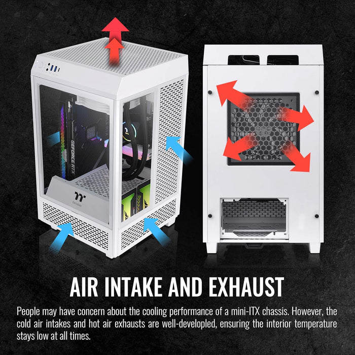 Thermaltake Tower 100 Snow Edition Tempered Glass Mini Tower Computer Chassis For Mini ITX
