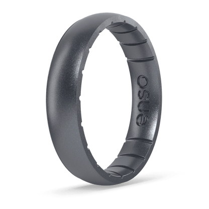 Elements Classic Thin Silicone Ring - Gunmetal
