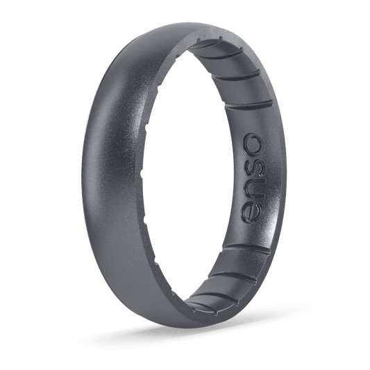 Elements Classic Thin Silicone Ring - Gunmetal