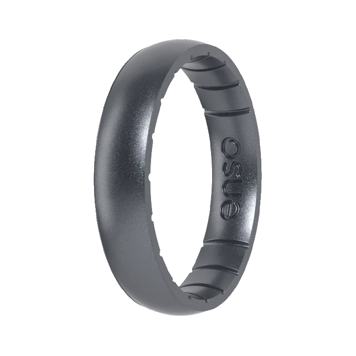 Elements Classic Thin Silicone Ring - Gunmetal