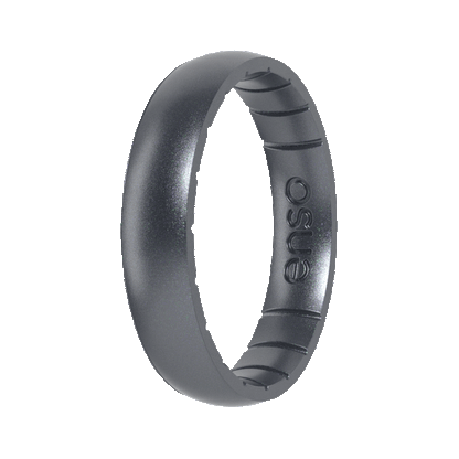 Elements Classic Thin Silicone Ring - Gunmetal