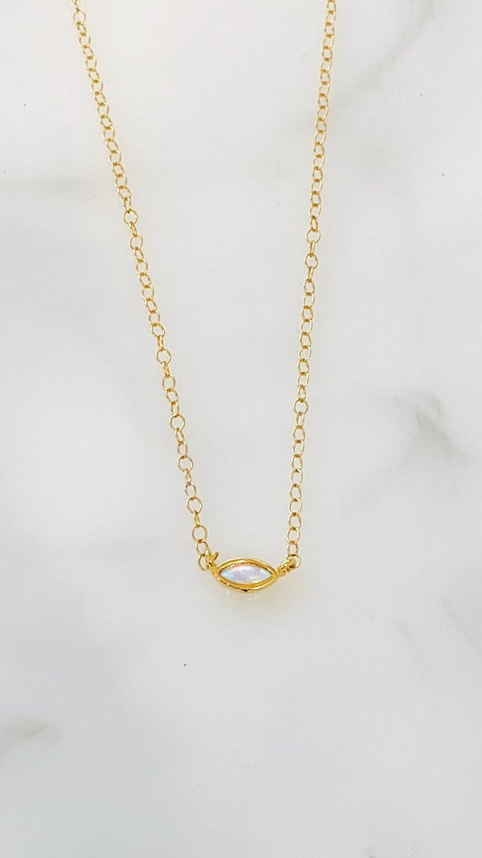 Tiny Opal eye necklace