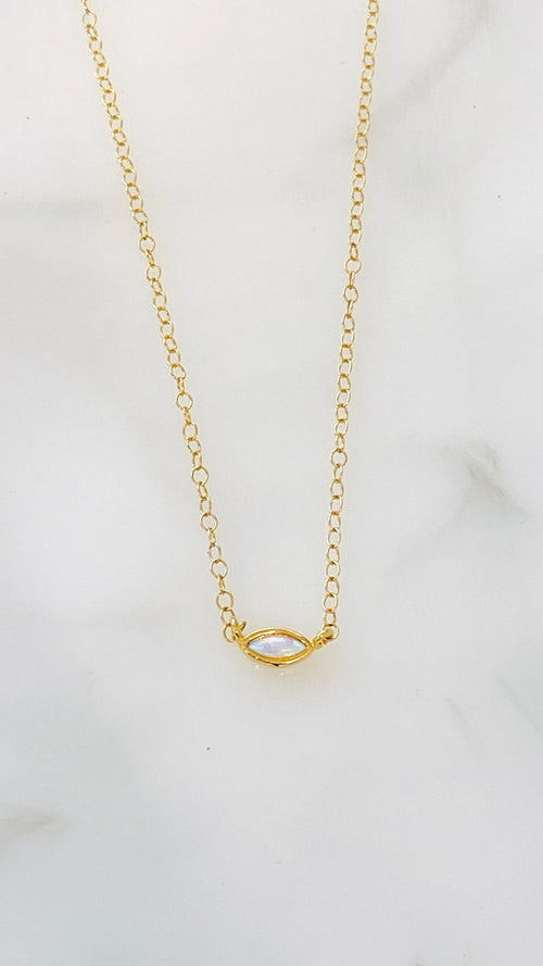 Tiny Opal eye necklace